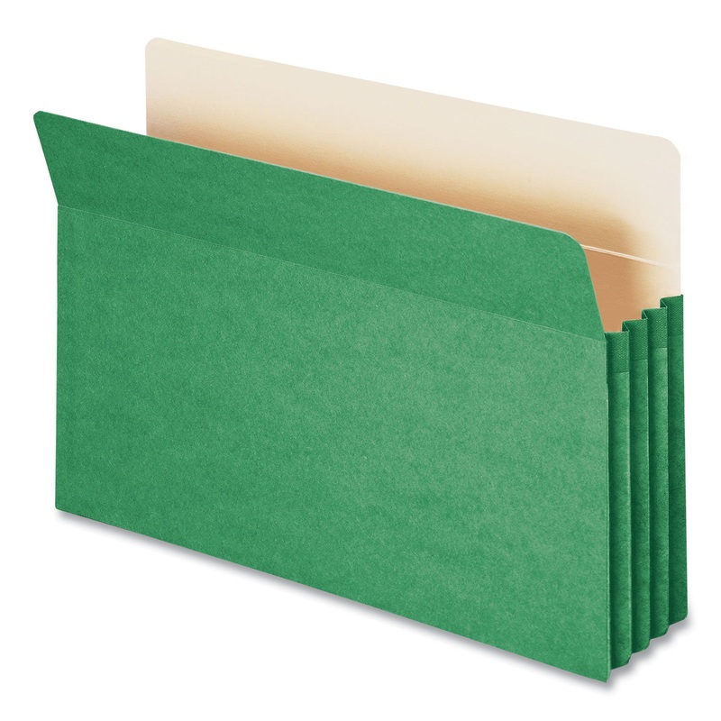 Colored File Pockets, 3.5″ Expansion, Legal Size, Green
