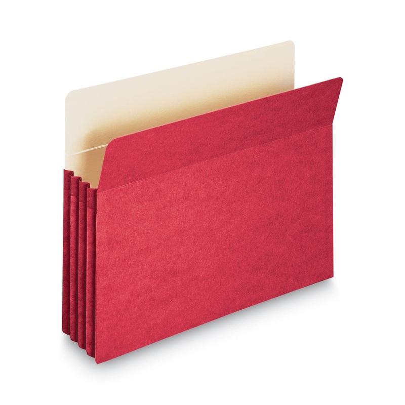 Colored File Pockets, 3.5″ Expansion, Letter Size, Red