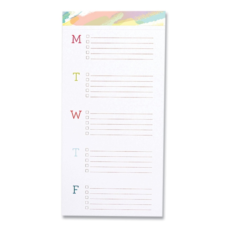 The Big Ta-Do Notepad, List-Management Format, Multicolor Paint-Streak Headband, 52 White/Multicolor 7 x 14 Sheets