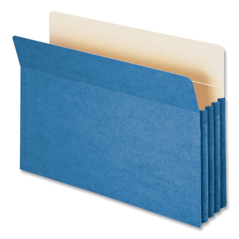 Colored File Pockets, 3.5″ Expansion, Legal Size, Blue