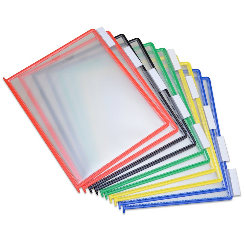Assorted Color Pockets with Tabs for AdjustaView Reference Organizers (set of 10)