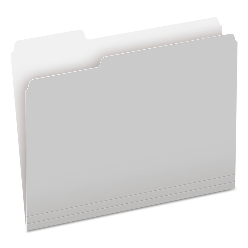 COLORED FILE FOLDERS, 1/3-CUT TABS, LETTER SIZE, GRAY/LIGHT GRAY, 100/BOX