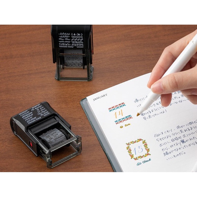 Midori Paintable Stamp 10 Design Type Cat Decorative Stamps