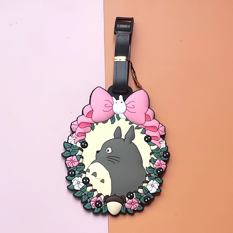 My Neighbor Totoro Travel Luggage Name Tag  Floral Frame