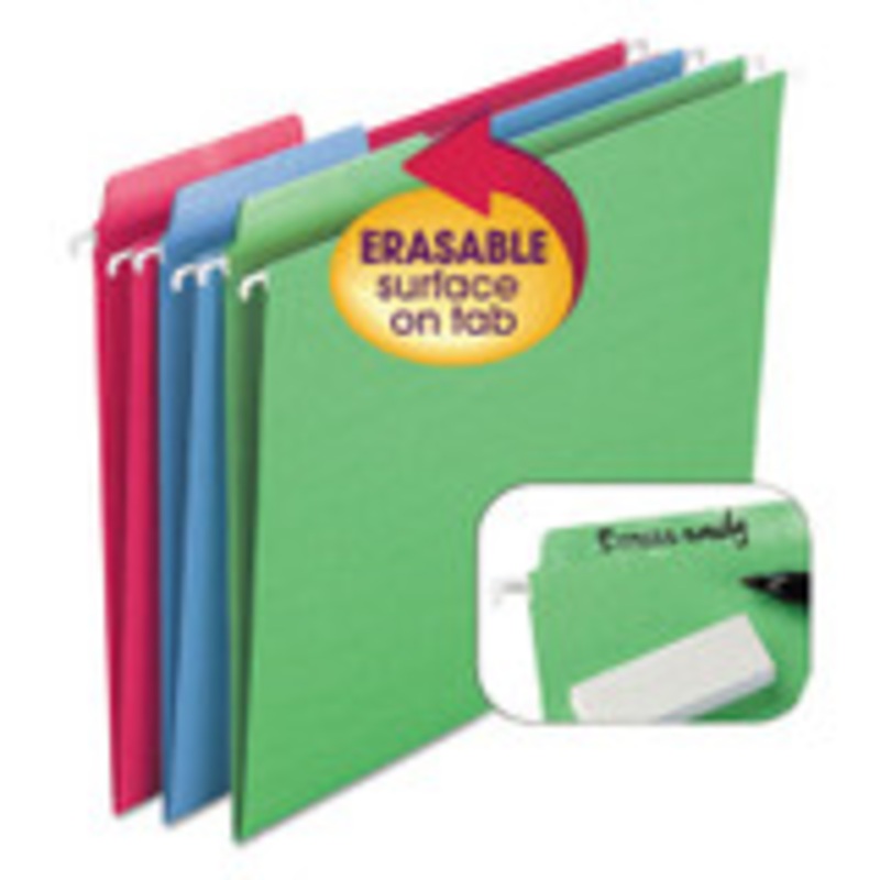 Smead Erasable Folders, Letter Size, 1-3-Cut Tabs, Assorted Colors, 18-Box 64031 USS-SMD64031